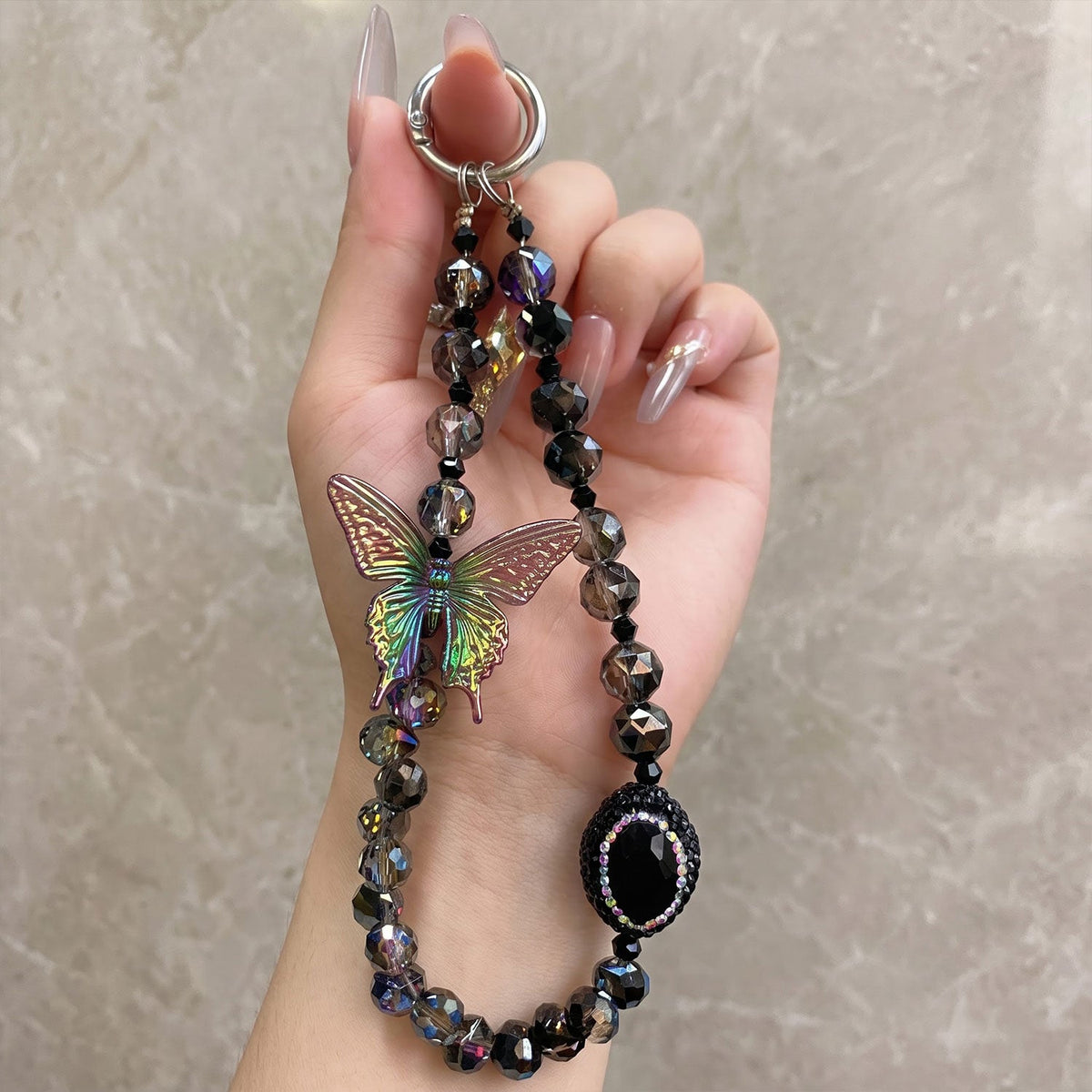 Vivo V70 5G Luxury Shimmer Airbag Heart Stand Case with Charm Strap