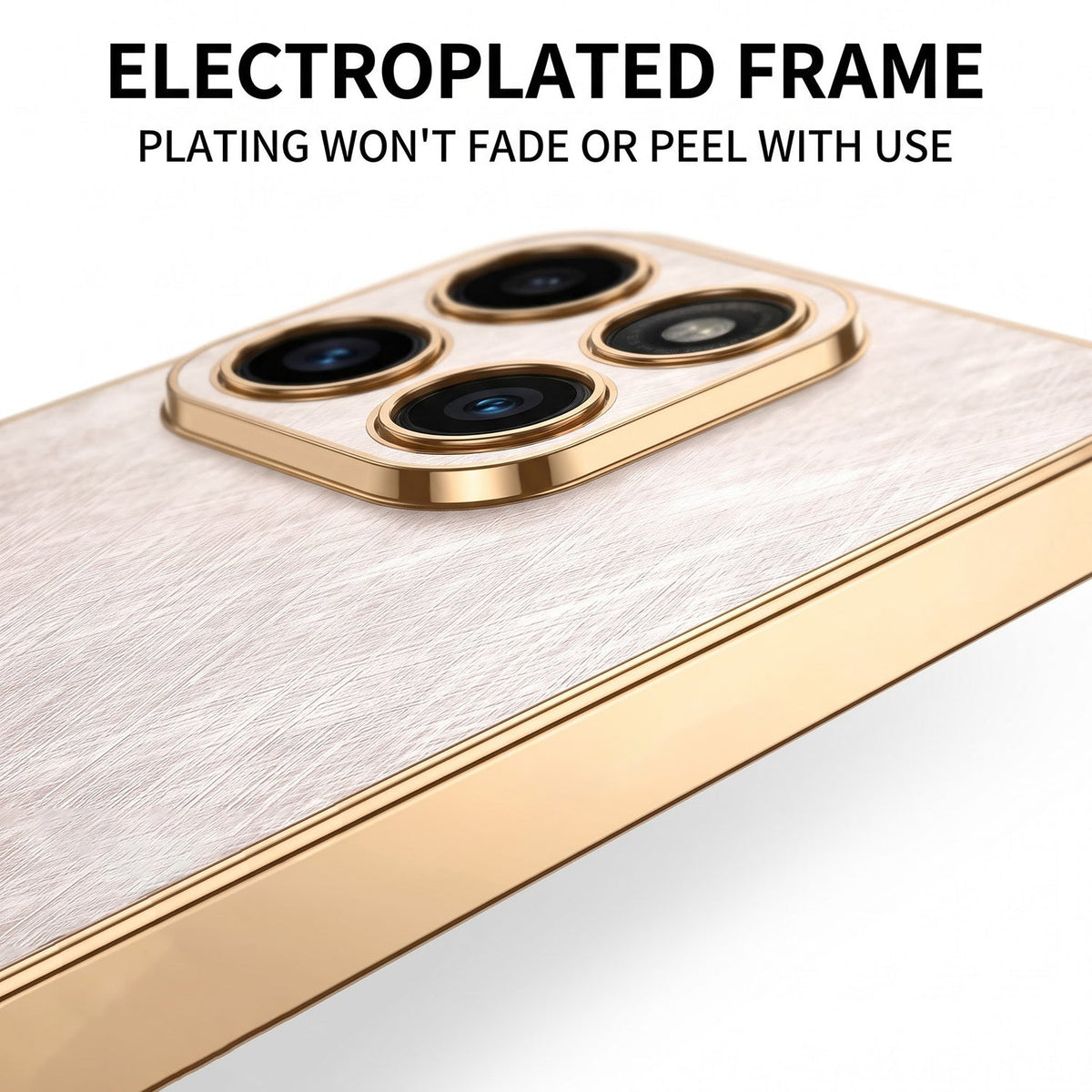 Motorola Edge 60 Pro 5G Premium Electroplated Frame Gold Thread Pattern Soft Case