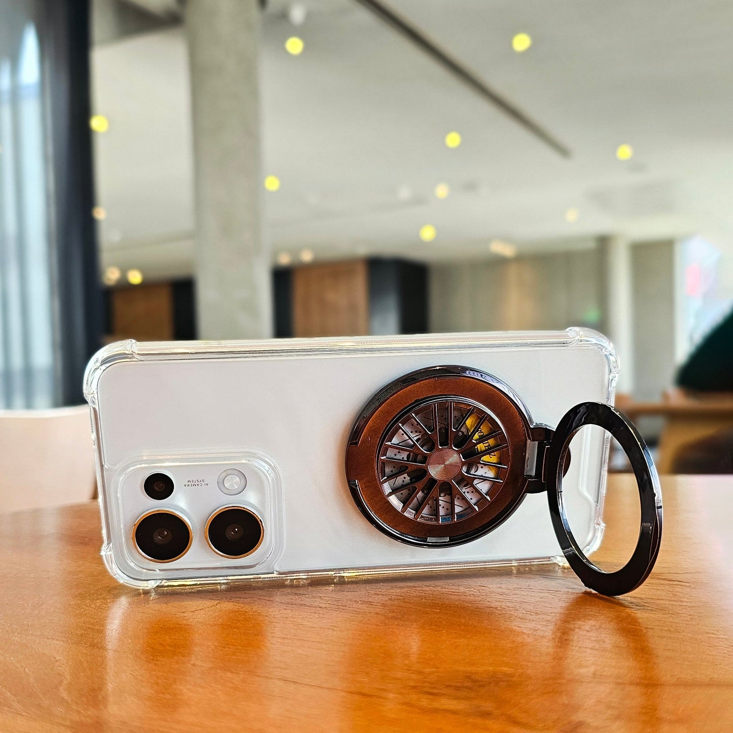 Oppo Reno 13 5G 100% Original Transparent Four Corner Stress Buster Wheel Case