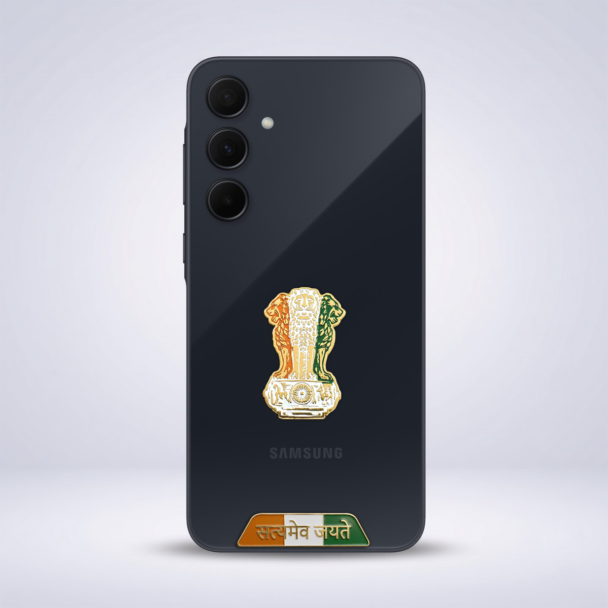 Samsung Galaxy A35 5G Compatible Satyamev Jayate 3D Metal Emblem Sticker