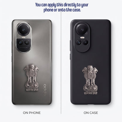 Oppo Reno 10 5G Compatible Satyamev Jayate 3D Metal Emblem Sticker
