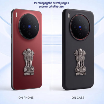 Vivo X300 5G Compatible Satyamev Jayate 3D Metal Emblem Sticker