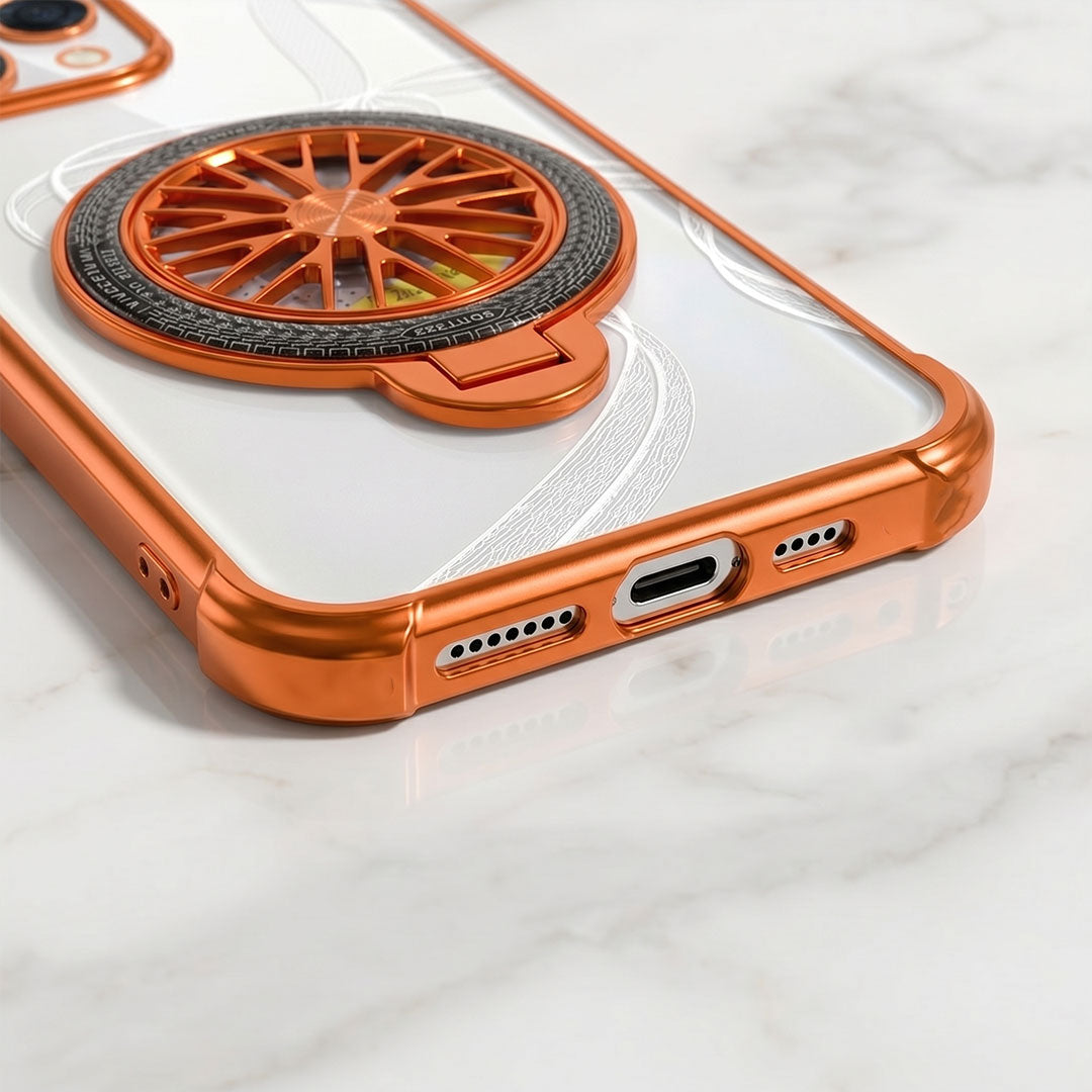 OPPO Reno 15 5G Stress Buster Wheel Rotating Airbag Cosmic Orange Case