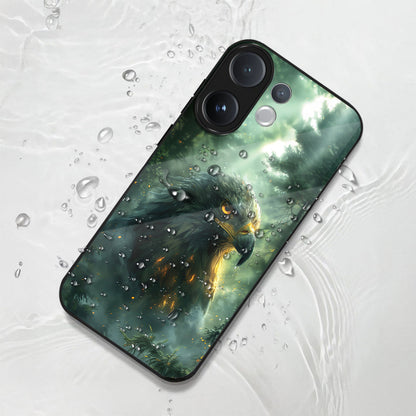 Vivo V60 5G Phone case with a bird design on a textured white background