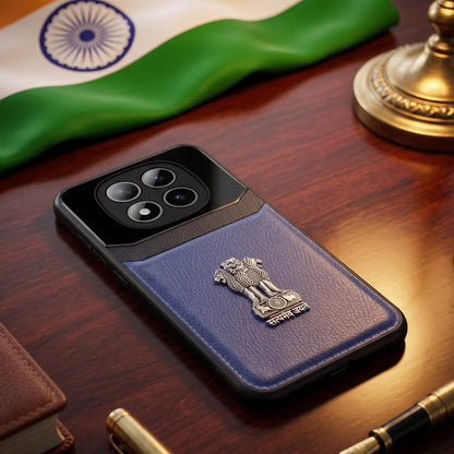 Redmi Note 15 Pro+ 5G Satyamev Jayate 3D Metal Leather Back Case