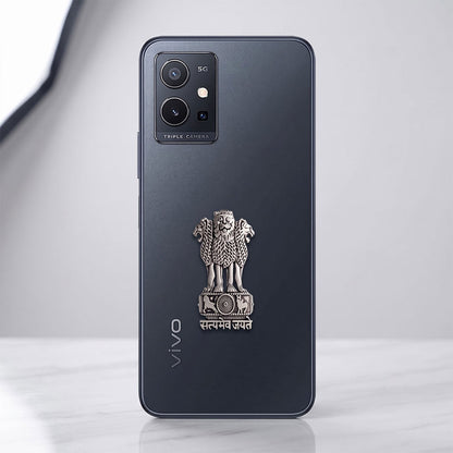Vivo Y75 5G Compatible Satyamev Jayate 3D Metal Emblem Sticker