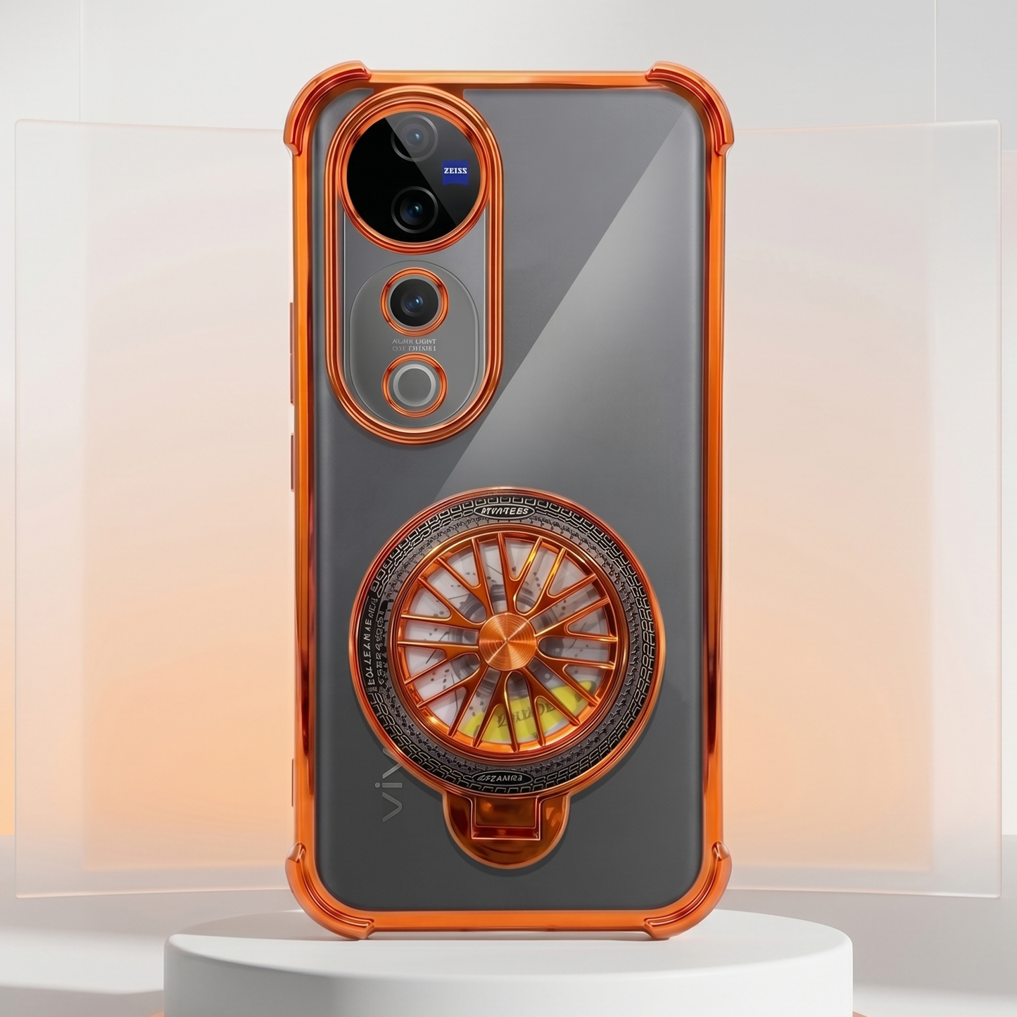 Vivo V40 Pro 5G Stress Buster Wheel Rotating Airbag Cosmic Orange Case