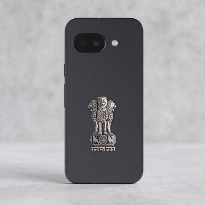Google Pixel 9a 5G Compatible Satyamev Jayate 3D Metal Emblem Sticker