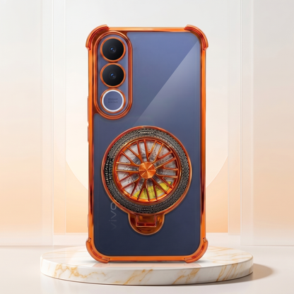 Vivo V70 FE 5G Stress Buster Wheel Rotating Airbag Cosmic Orange Case