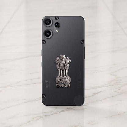 Nothing Phone 2 Pro 5G Compatible Satyamev Jayate 3D Metal Emblem Sticker