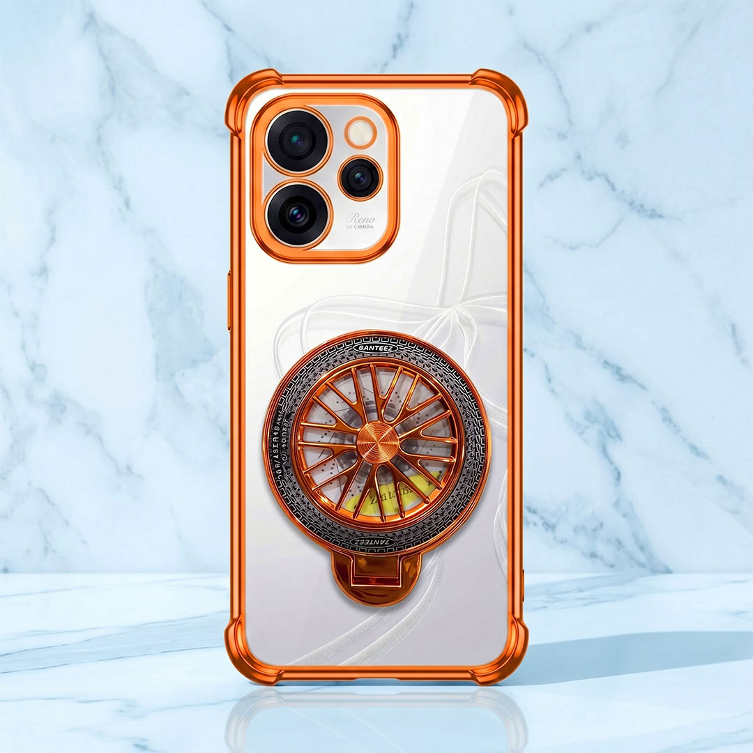Oppo Reno 15 Pro Mini 5G Stress Buster Wheel Rotating Airbag Cosmic Orange Case