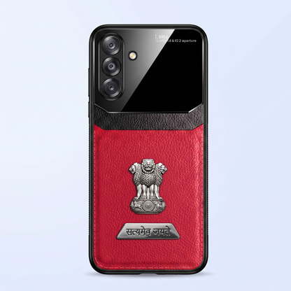 Samsung Galaxy A16 5G Satyamev Jayate 2-in-1 Emblem Leather Lens Protective Back Case