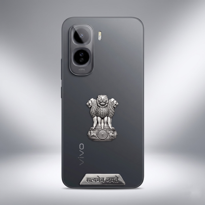 Vivo T5 Pro 5G Compatible Satyamev Jayate 3D Metal Emblem Sticker