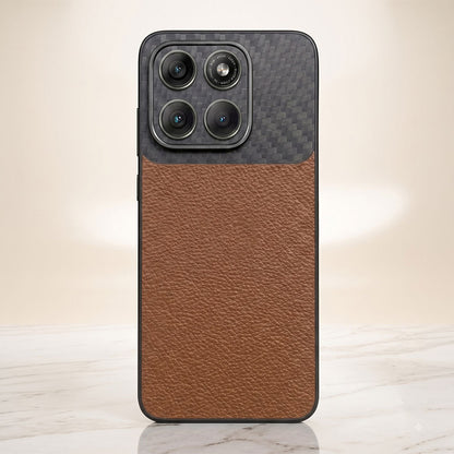 Motorola Edge 60 Pro 5G Carbon Fiber Leather Hybrid Phone Case