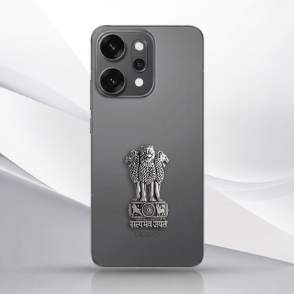 OPPO Reno 14 Pro 5G Compatible Satyamev Jayate 3D Metal Emblem Sticker