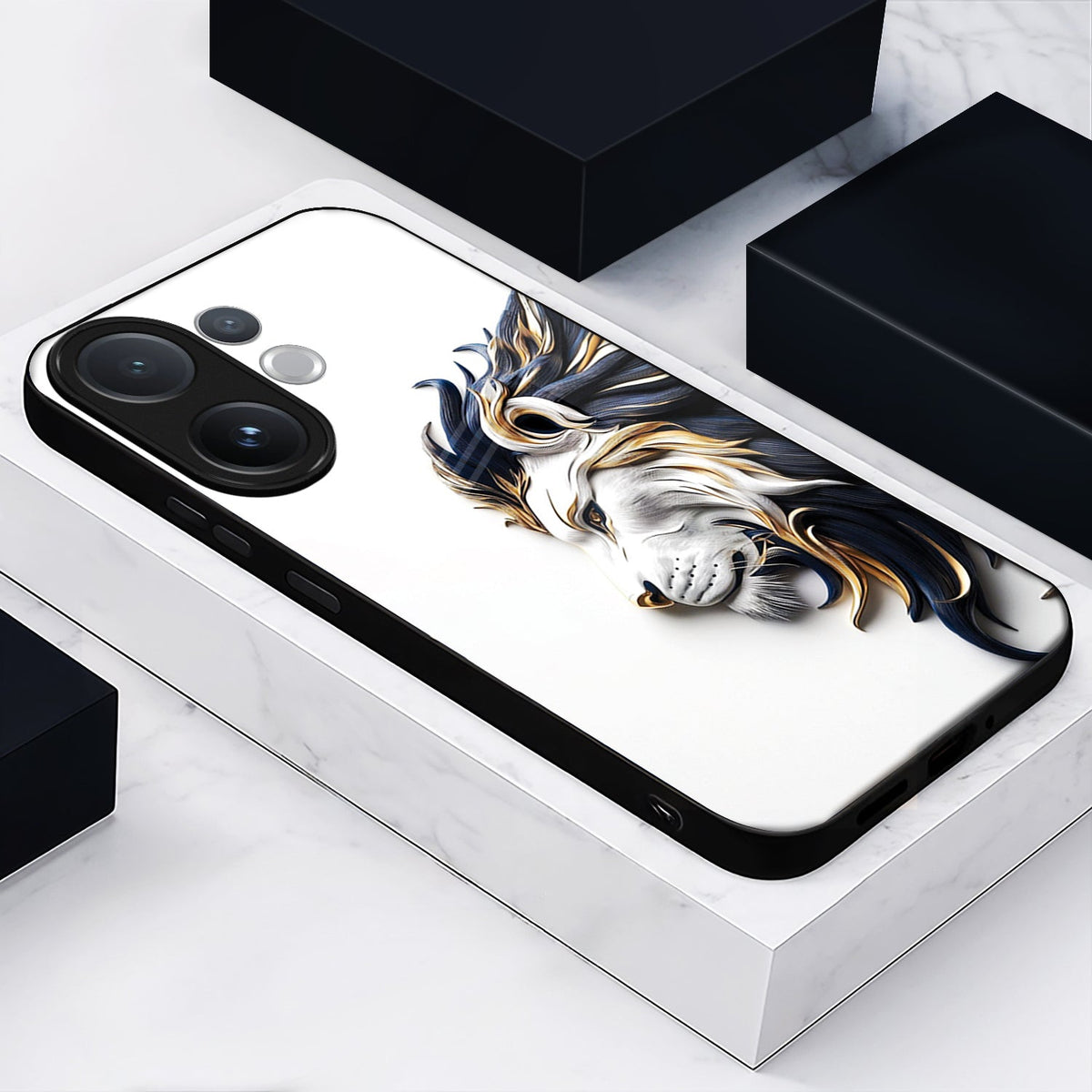 Vivo V60 5G Premium Acrylic Shockproof Glass Back Case (King’s Flow)