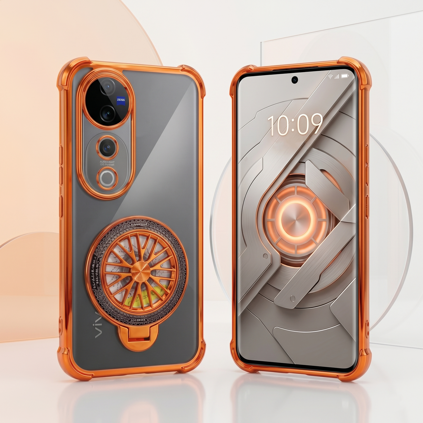 Vivo V40 Pro 5G Stress Buster Wheel Rotating Airbag Cosmic Orange Case