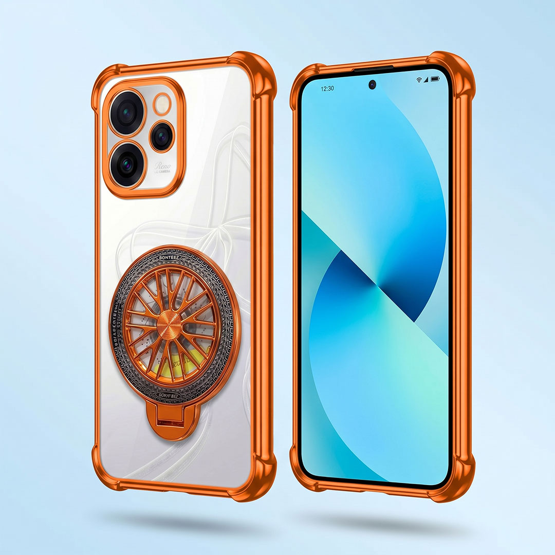 Oppo Reno 15 Pro Mini 5G Stress Buster Wheel Rotating Airbag Cosmic Orange Case