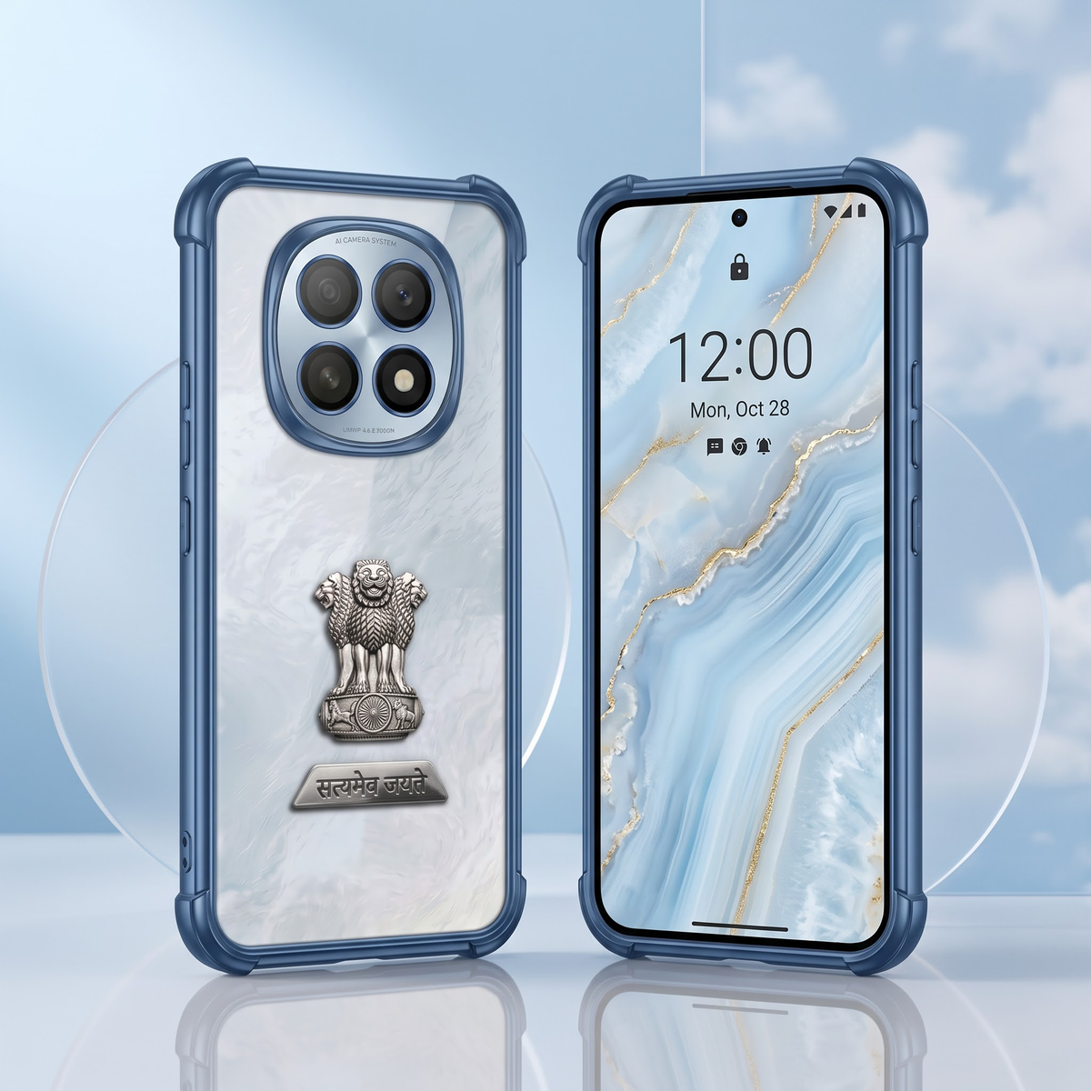 Oppo F29 5G Satyamev Jayate 2-in-1 Emblem Transparent Shockproof Airbag Case
