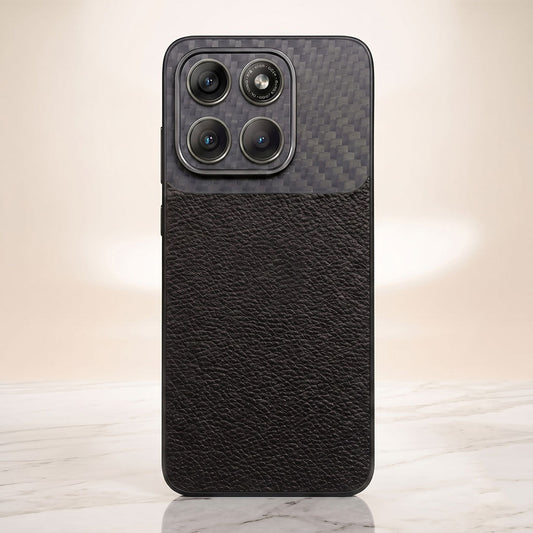 Motorola Edge 70 Fusion 5G Carbon Fiber Leather Hybrid Phone Case