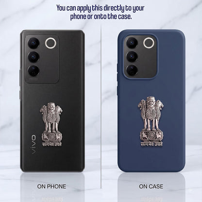 Vivo V27 5G Compatible Satyamev Jayate 3D Metal Emblem Sticker