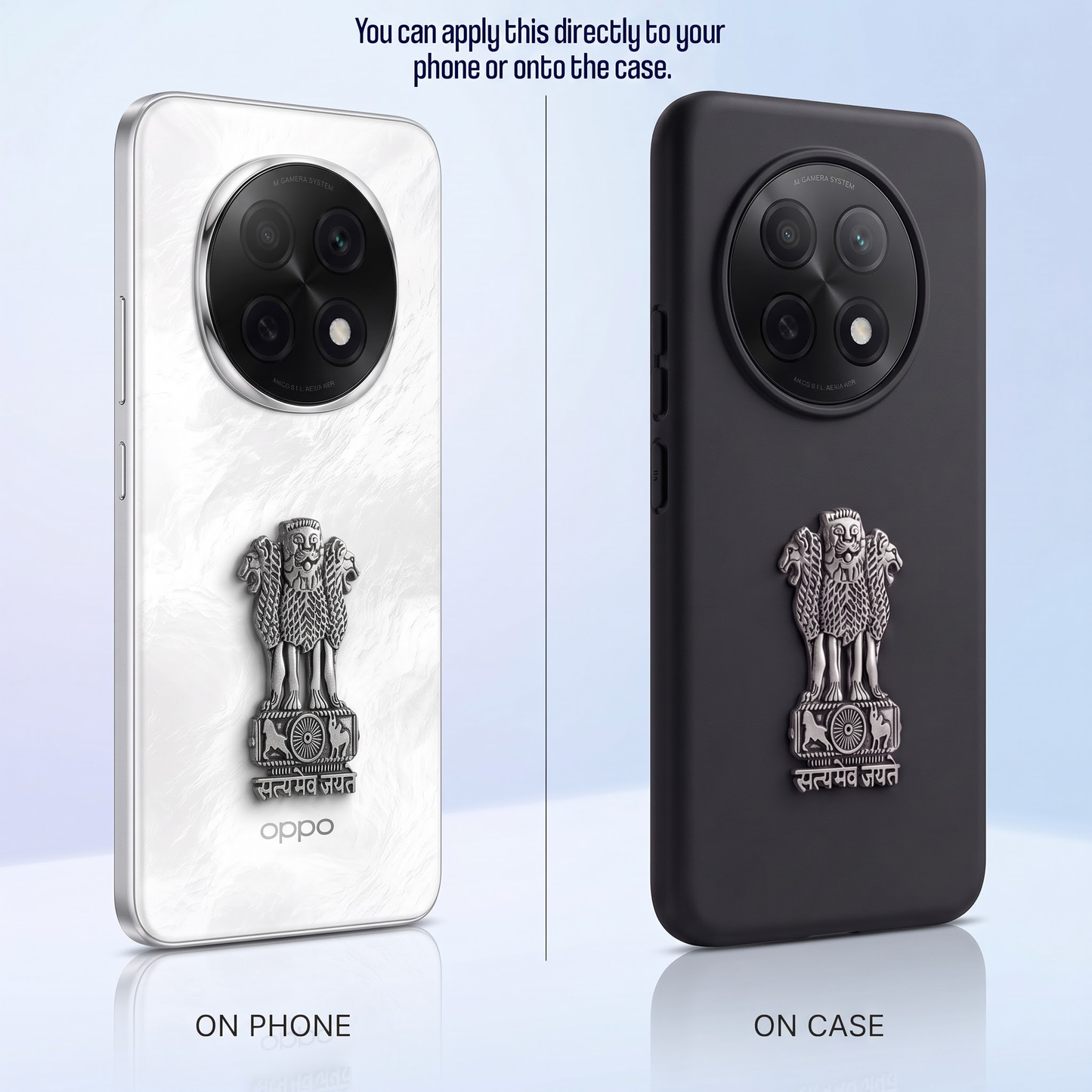 OPPO F29 Pro 5G Compatible Satyamev Jayate 3D Metal Emblem Sticker