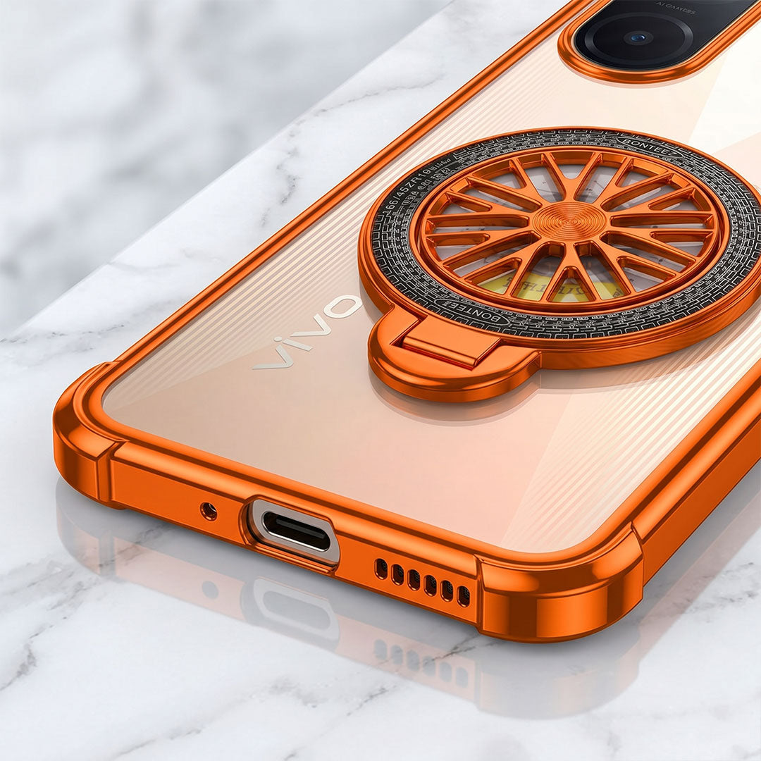 Vivo V60e 5G Stress Buster Wheel Rotating Airbag Cosmic Orange Case