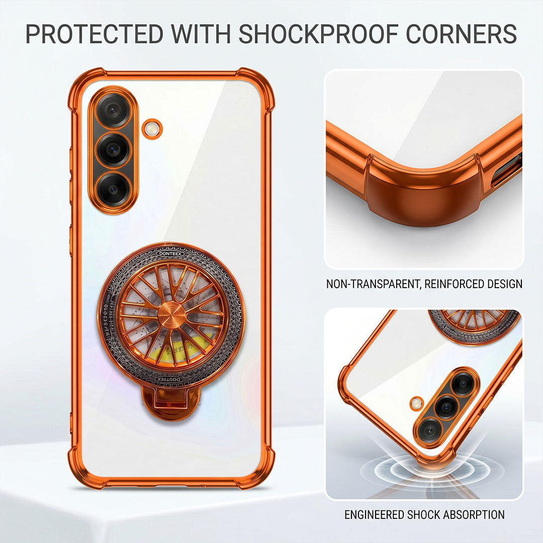 Samsung Galaxy A36 5G Stress Buster Wheel Rotating Airbag Cosmic Orange Case
