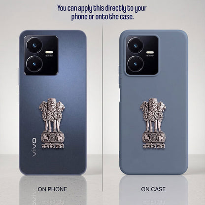 Vivo Y22 5G Compatible Satyamev Jayate 3D Metal Emblem Sticker