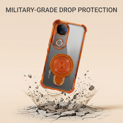 Vivo V50 5G Invincible Bracket Ring Stand Airbag Cosmic Orange Case