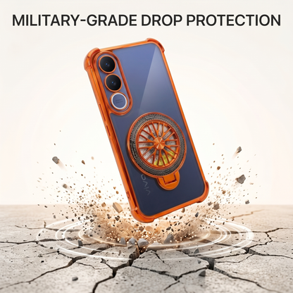 Vivo V70 FE 5G Stress Buster Wheel Rotating Airbag Cosmic Orange Case