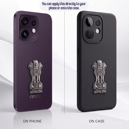 Oppo Reno 16 5G Compatible Satyamev Jayate 3D Metal Emblem Sticker
