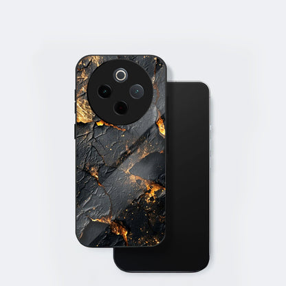 Vivo T4 5G Premium Acrylic Shockproof Glass Back Case (Volcanic Gold)