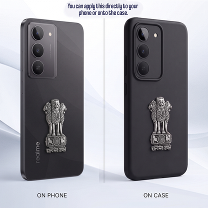 Realme 14X 5G Compatible Satyamev Jayate 3D Metal Emblem Sticker