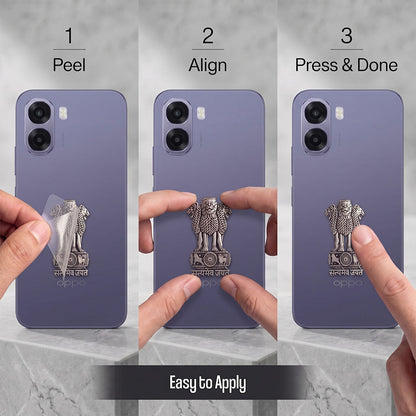 OPPO A6s 5G Compatible Satyamev Jayate 3D Metal Emblem Sticker