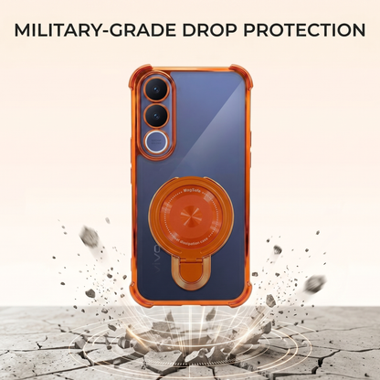 Vivo V70 FE 5G Invincible Bracket Ring Stand Airbag Cosmic Orange Case