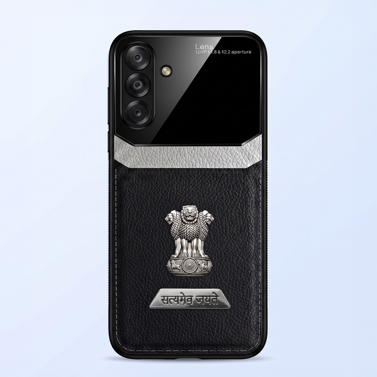 Samsung Galaxy A54 5G Satyamev Jayate 2-in-1 Emblem Leather Lens Protective Back Case