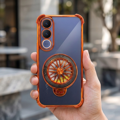 Vivo V70 FE 5G Stress Buster Wheel Rotating Airbag Cosmic Orange Case