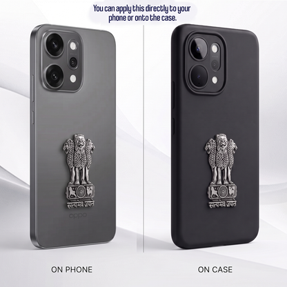OPPO Reno 14 Pro 5G Compatible Satyamev Jayate 3D Metal Emblem Sticker