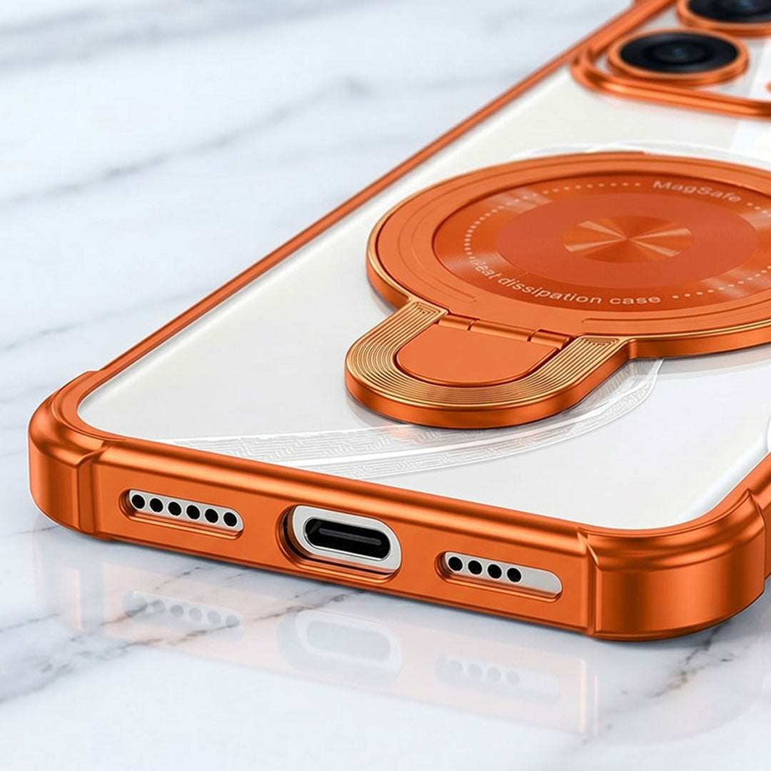 Vivo V70 5G Invincible Bracket Ring Stand Airbag Cosmic Orange Case