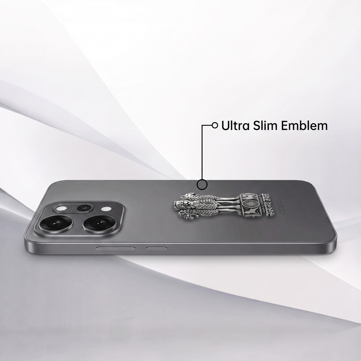 OPPO Reno 14 Pro 5G Compatible Satyamev Jayate 3D Metal Emblem Sticker