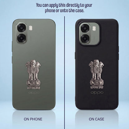 Oppo A6x 5G Compatible Satyamev Jayate 3D Metal Emblem Sticker