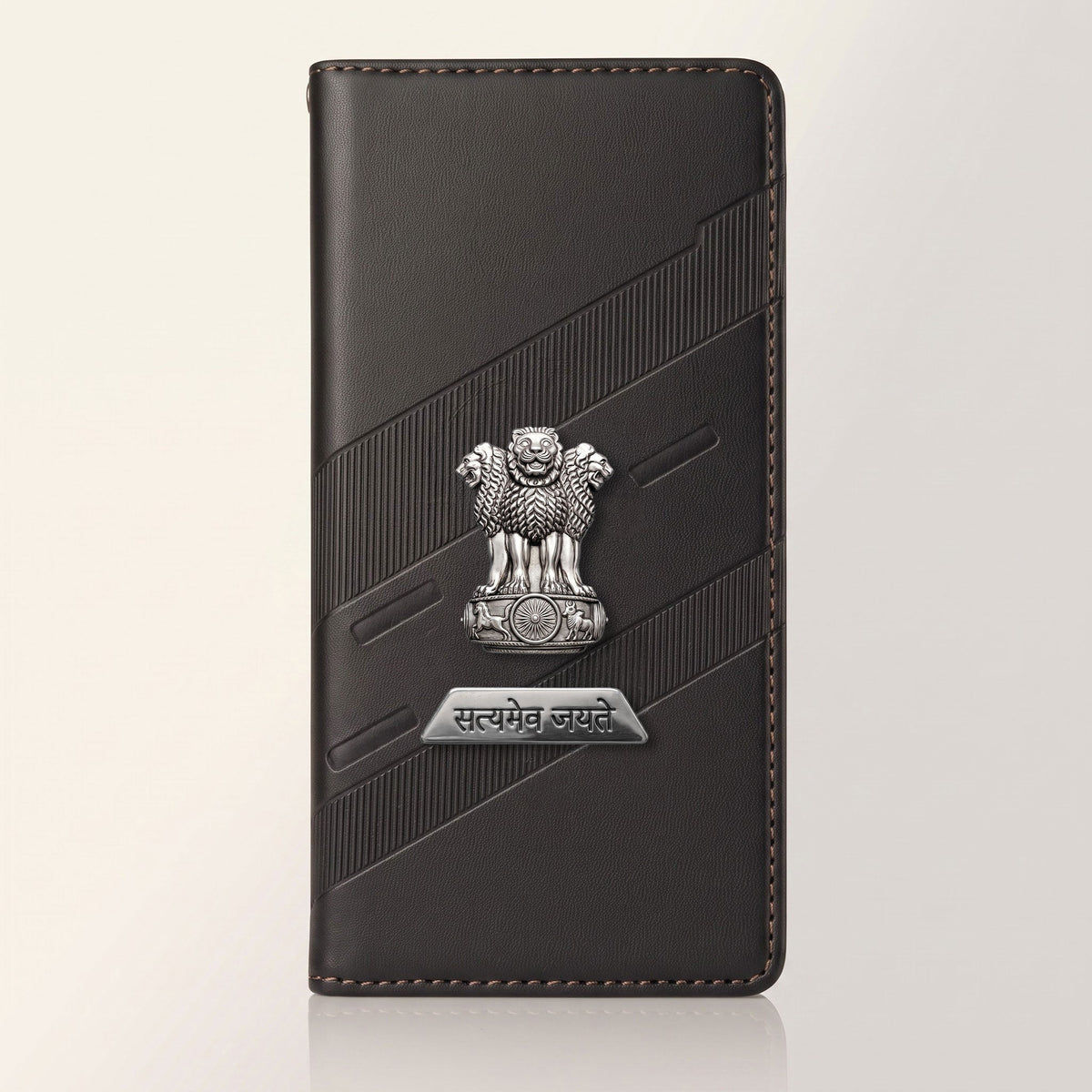 Redmi Note 14 Pro+ 5G Metal Satyamev Jayate 2-in-1 Emblem Magnetic Flip Wallet Case