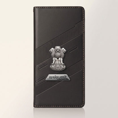 Redmi Note 14 Pro+ 5G Metal Satyamev Jayate 2-in-1 Emblem Magnetic Flip Wallet Case