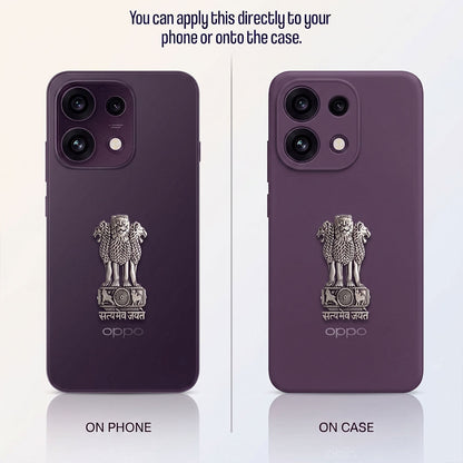 Oppo Reno 16c 5G Compatible Satyamev Jayate 3D Metal Emblem Sticker