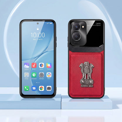 Vivo Y28s 5G Satyamev Jayate 3D Metal Leather Back Case