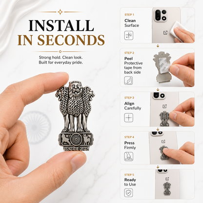 OnePlus 15 5G Compatible Satyamev Jayate 3D Metal Emblem Sticker