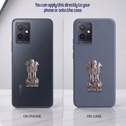 Vivo Y75 5G Compatible Satyamev Jayate 3D Metal Emblem Sticker