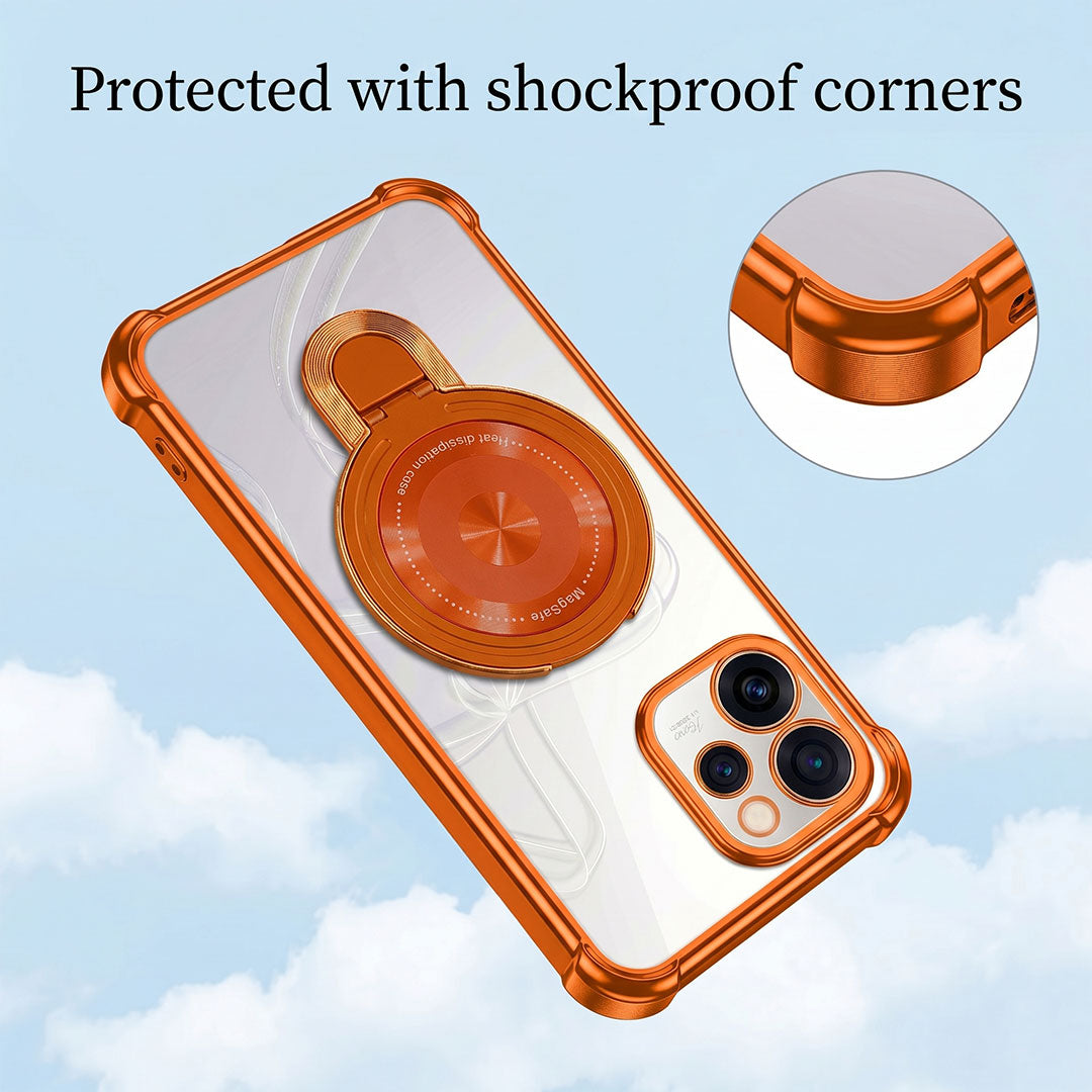 Oppo Reno 15 Pro Mini 5G Invincible Bracket Ring Stand Airbag Cosmic Orange Case