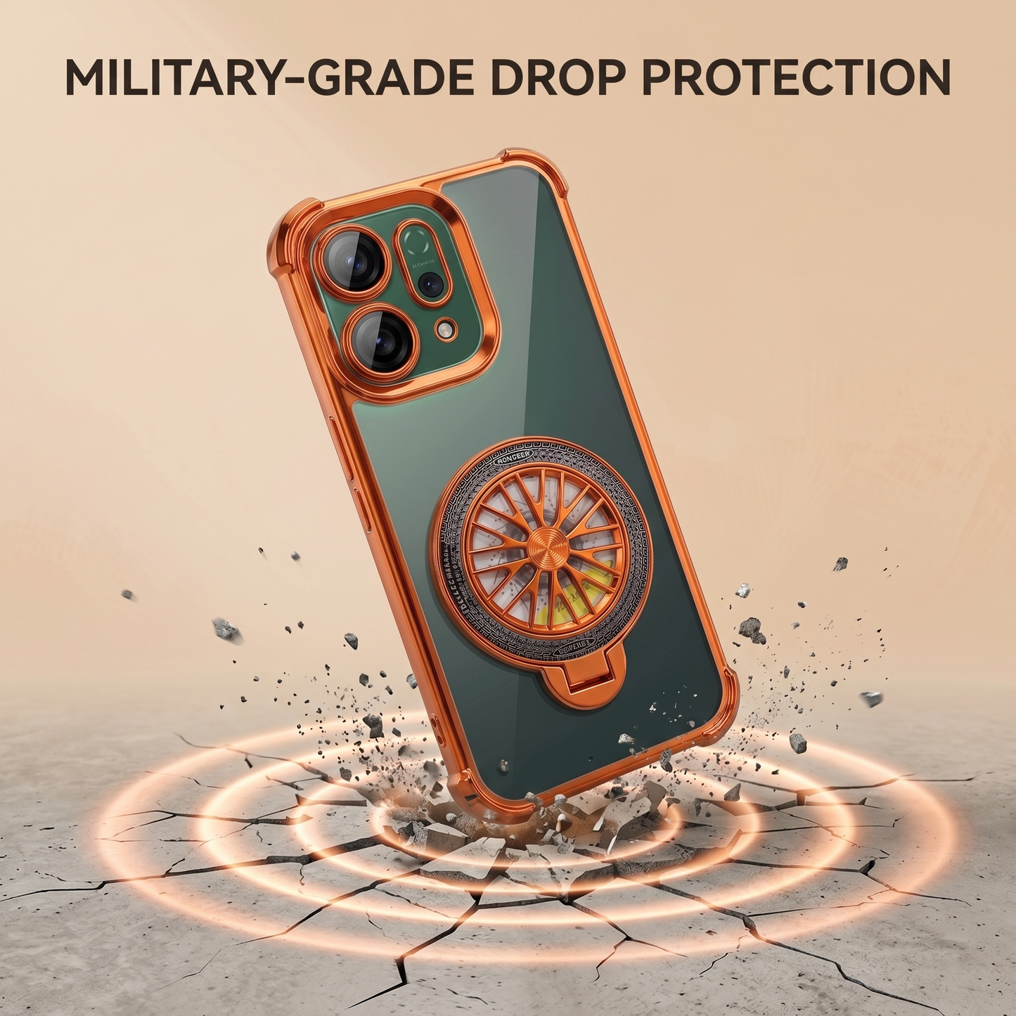 OPPO Reno 14 5G Stress Buster Wheel Rotating Airbag Cosmic Orange Case